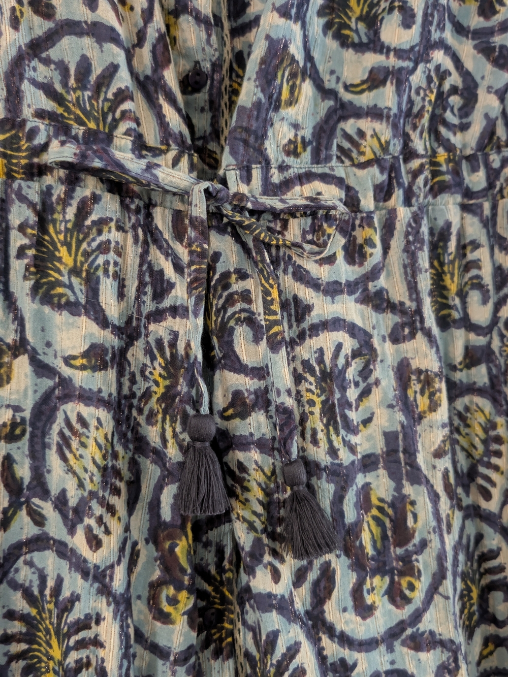 Maison Hotel Vintage Blue Cotton Roberta Dress Medium - Picture 4 of 10